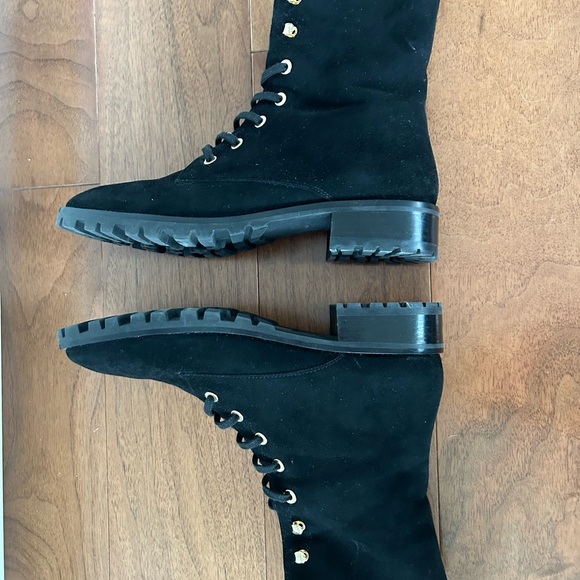 Black Stuart Weitzman suede combat boot - Picture 6 of 7